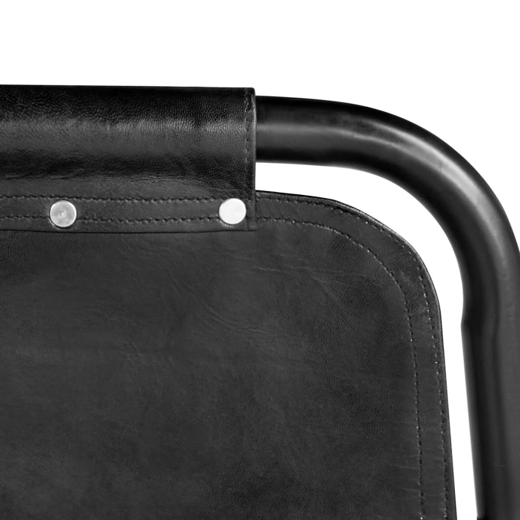 vidaXL spisebordsstole 2 stk. ægte læder sort
