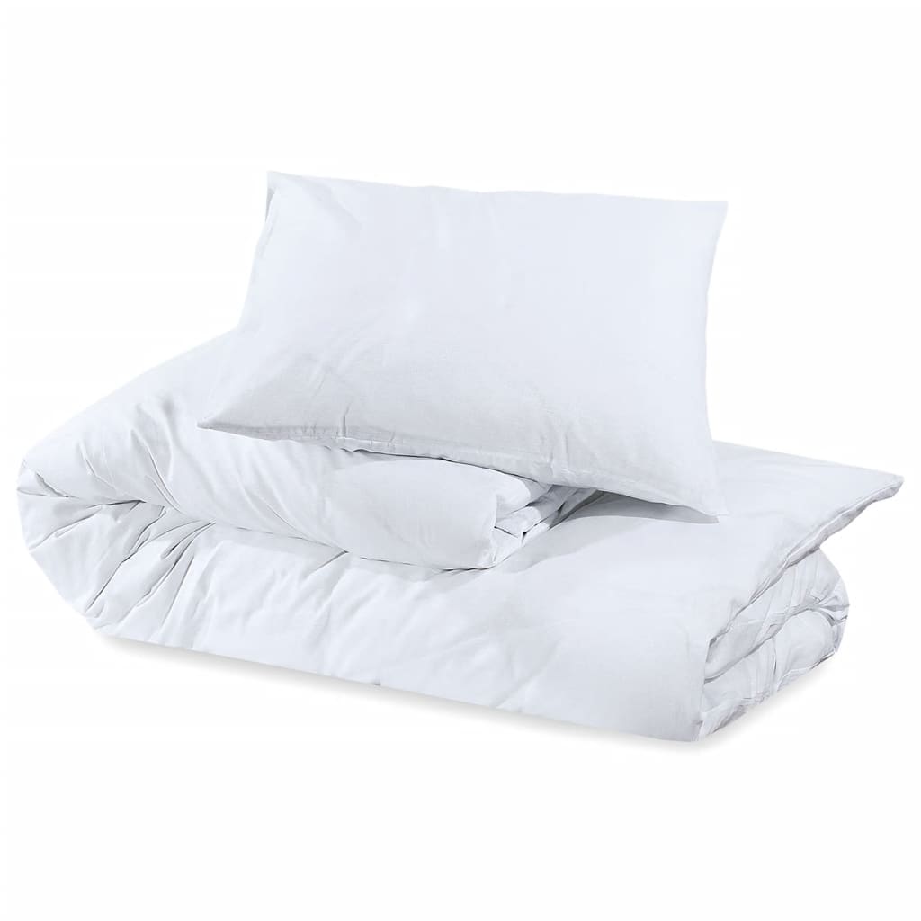 vidaXL sengetøj 200x220 cm bomuld hvid