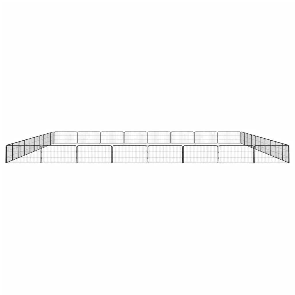 vidaXL 36-panels hundegård 100x50 cm pulverlakeret stål sort