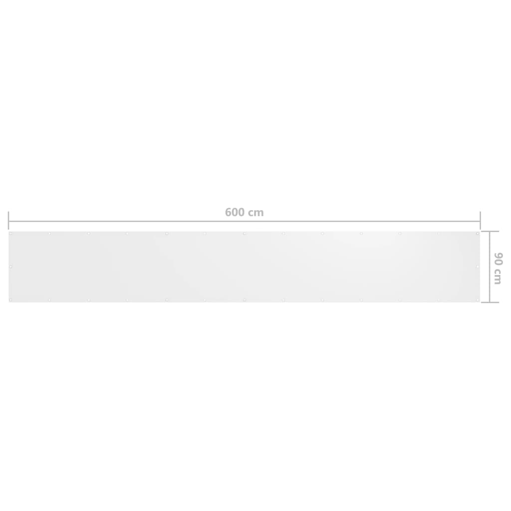 vidaXL altanafskærmning 90x600 cm oxfordstof hvid