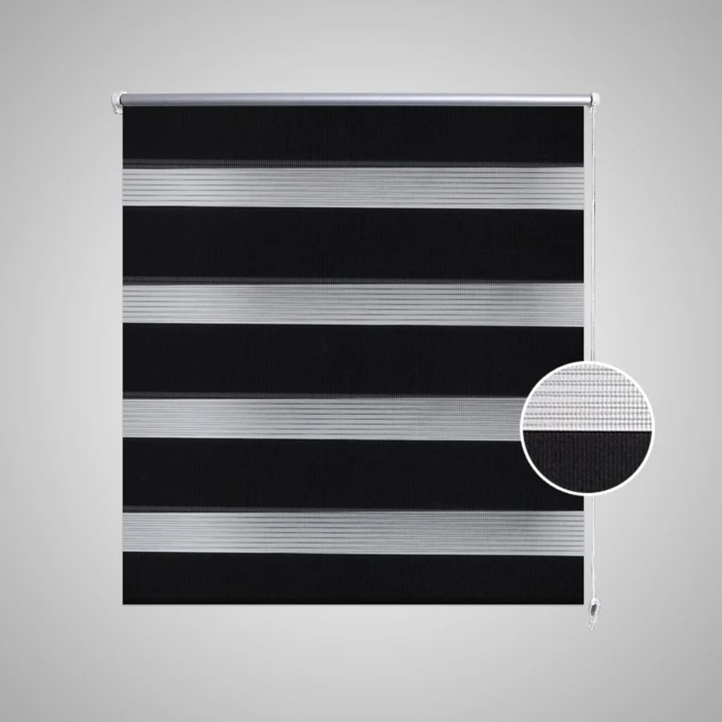 Rullegardin i zebradesign 80 x 150 cm sort