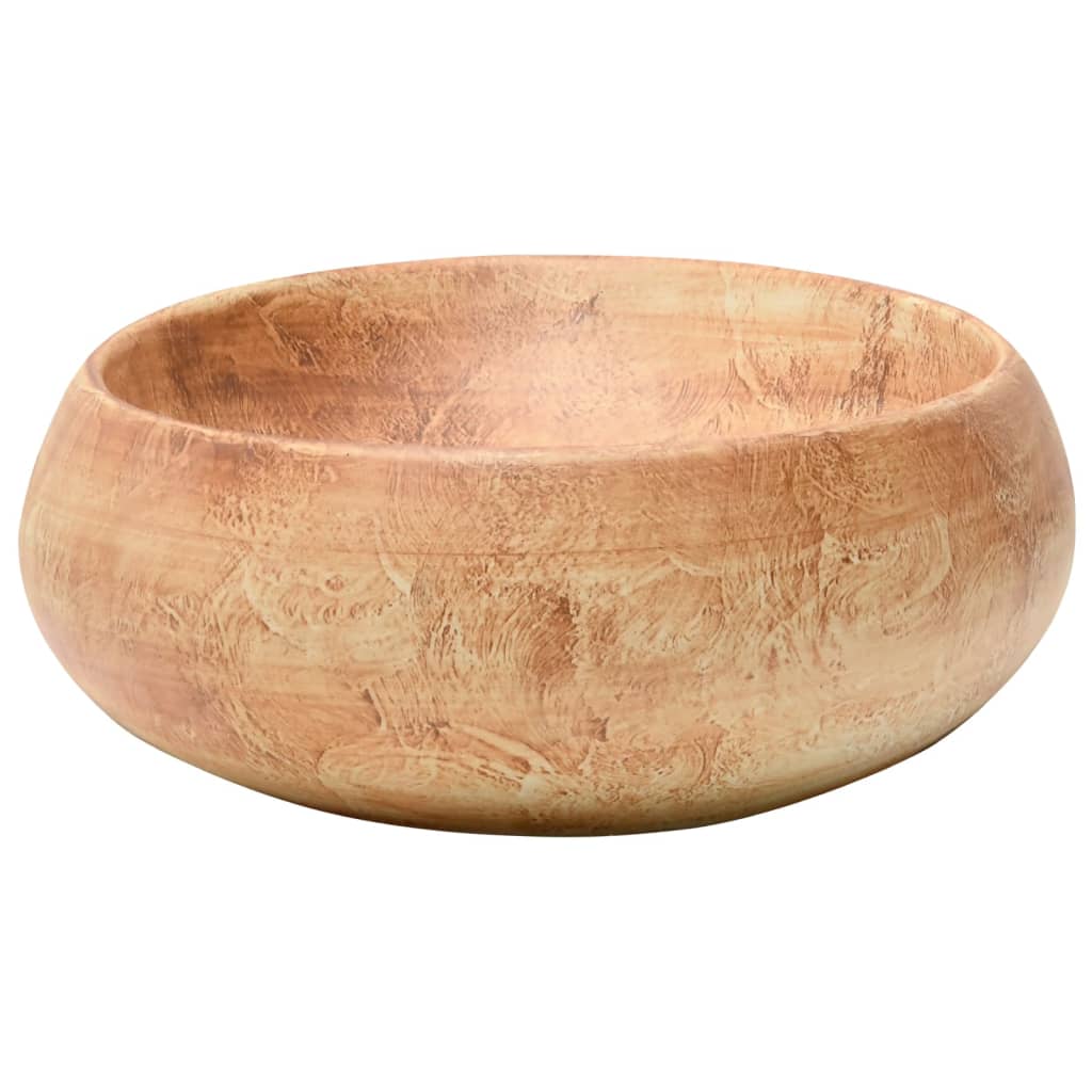 vidaXL håndvask til bordplade 59x40x15 cm oval keramik brun