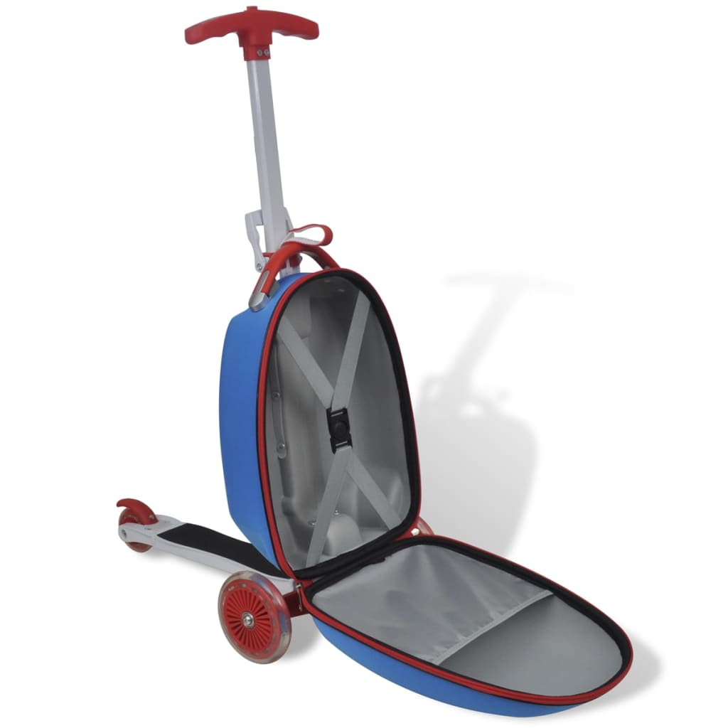 vidaXL løbehjul til børn med trolleykuffert blå