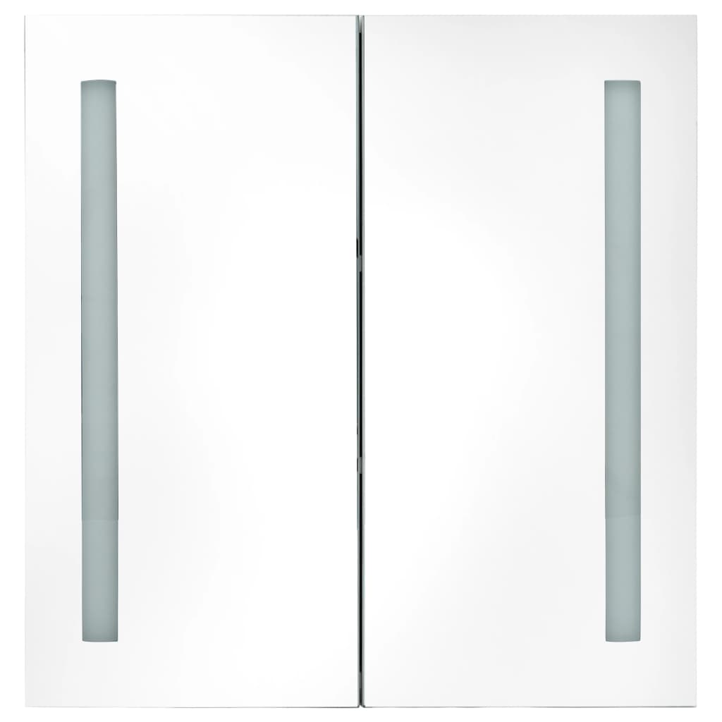 vidaXL badeværelsesskab med spejl + LED-lys 60x14x62 cm