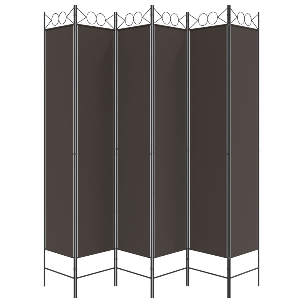 vidaXL 6-panels rumdeler 240x220 cm stof brun