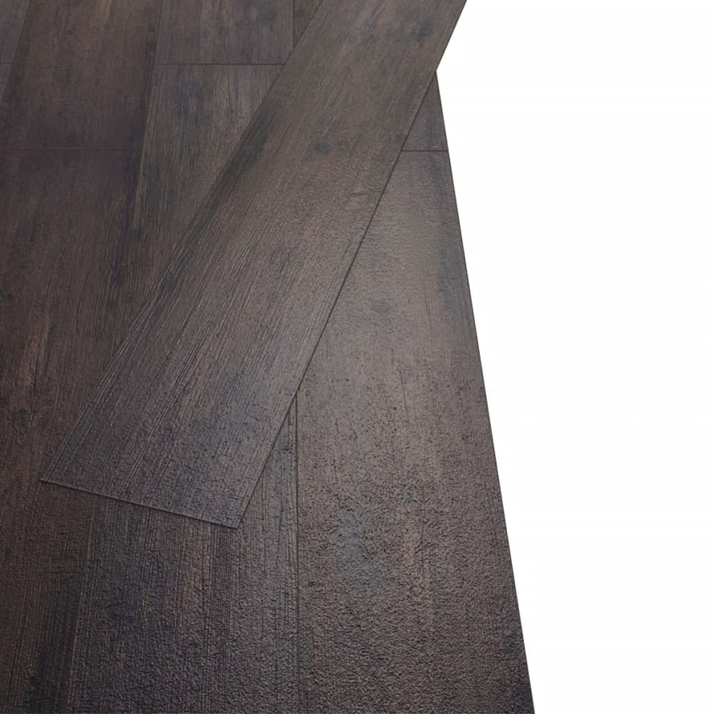 vidaXL ikke-selvklæbende gulvbrædder 5,26 m² 2 mm PVC trælook mørkegrå