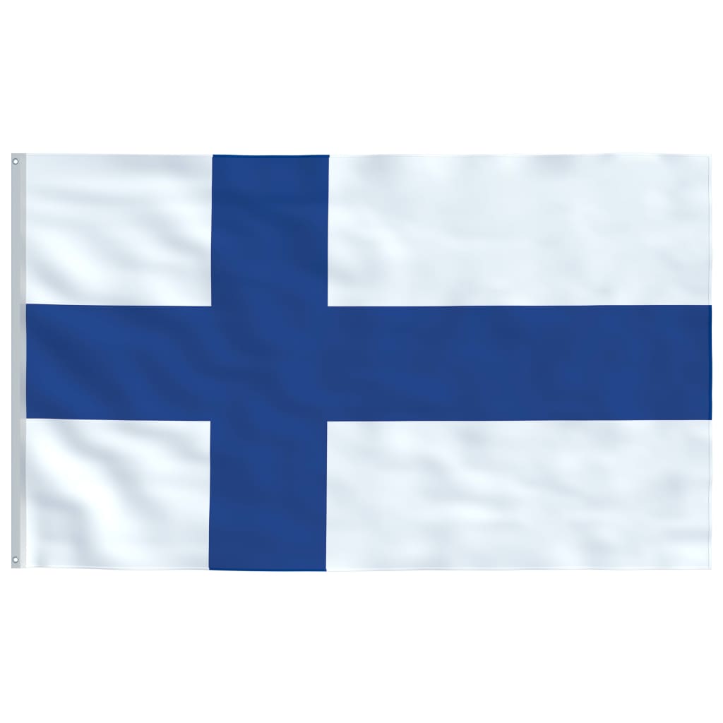 vidaXL Finlands flag og flagstang 6 m aluminium
