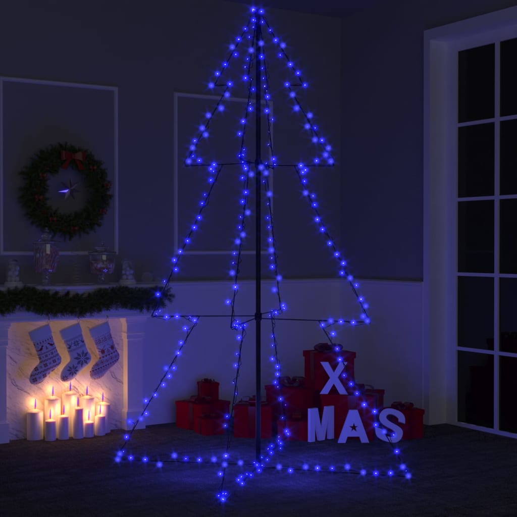 vidaXL lysende juletræ 118x180 cm 240 LED'er indendørs/udendørs