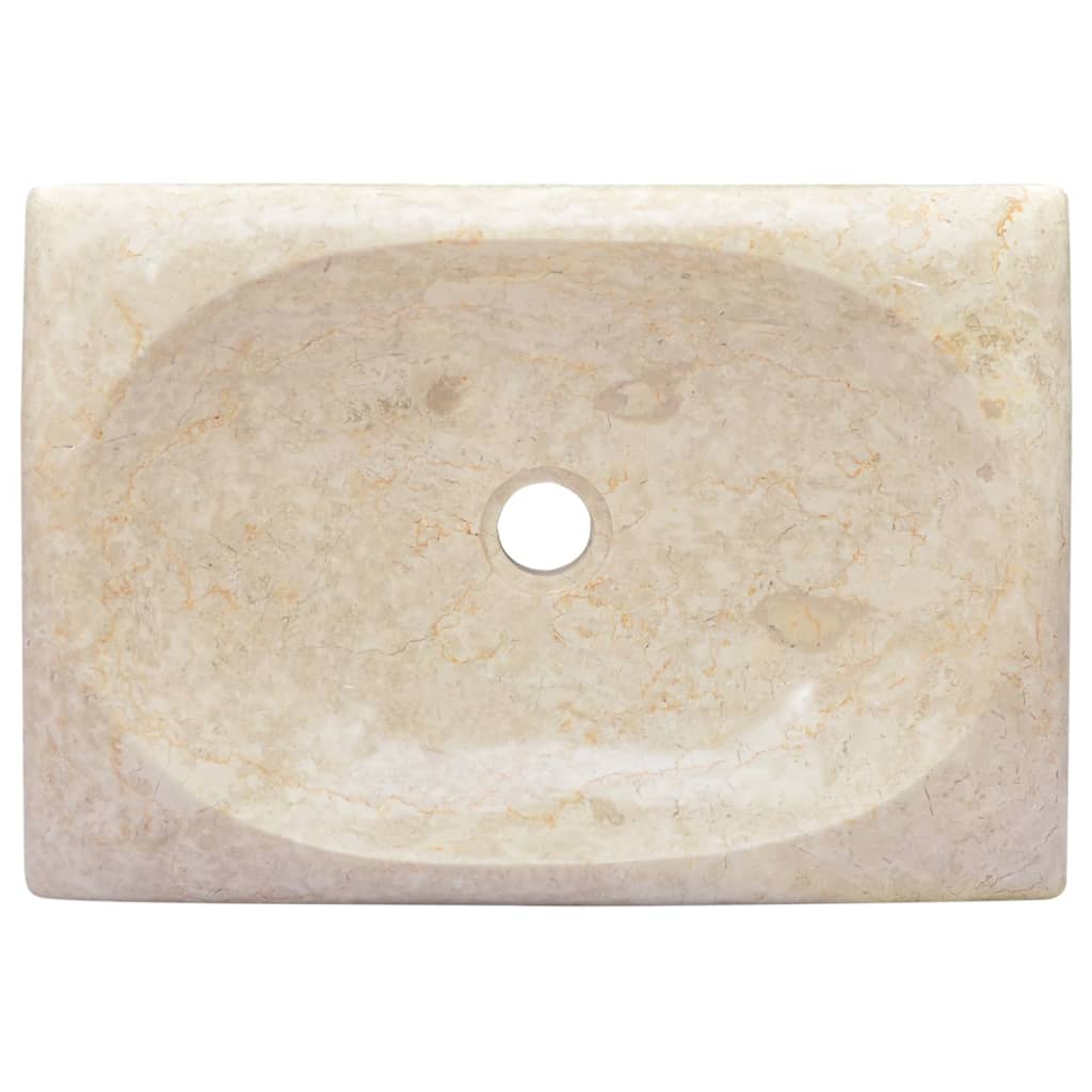 vidaXL håndvask 50x35x10 cm marmor cremefarvet