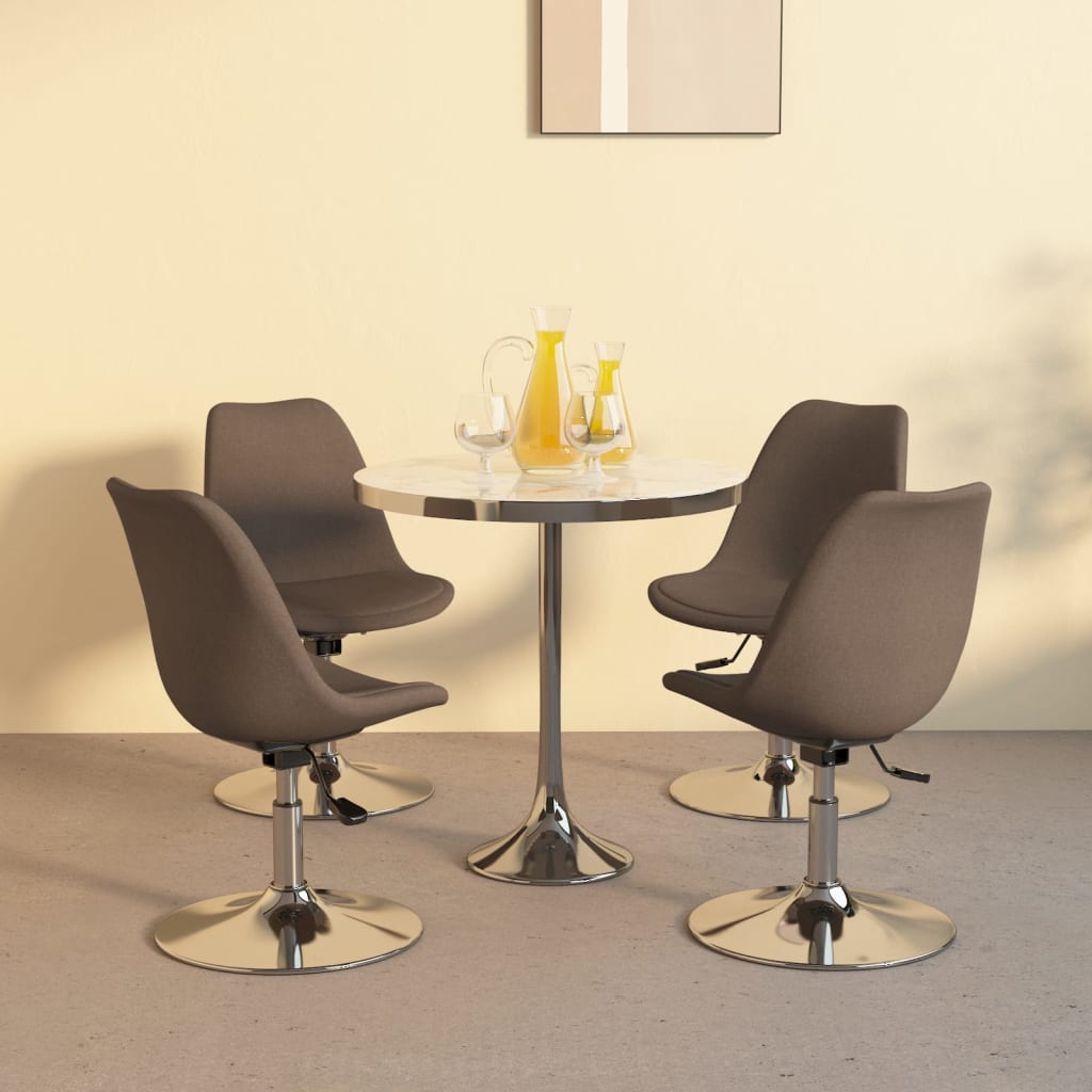 vidaXL drejelige spisebordsstole 4 stk. stof gråbrun