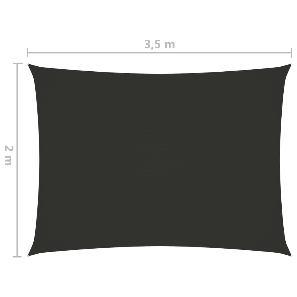 vidaXL solsejl 2x3,5 m oxfordstof rektangulær antracitgrå