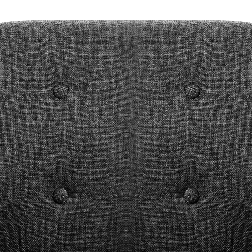 vidaXL spisebordsstole 2 stk. stof massivt egetræ mørkegrå