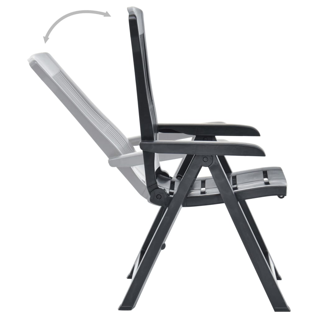 vidaXL havelænestole 2 stk. plastik antracitgrå
