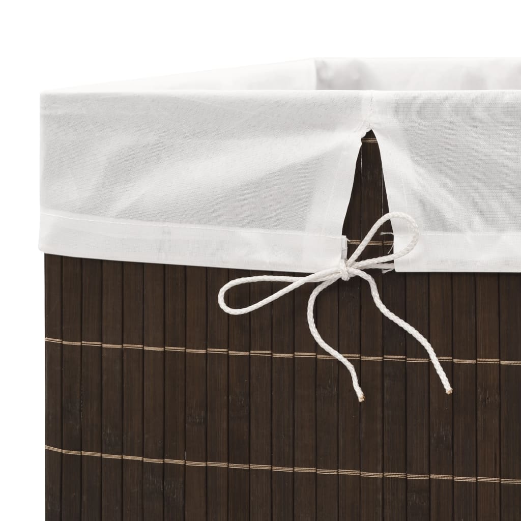 vidaXL vasketøjskurv bambus rektangulær mørkebrun