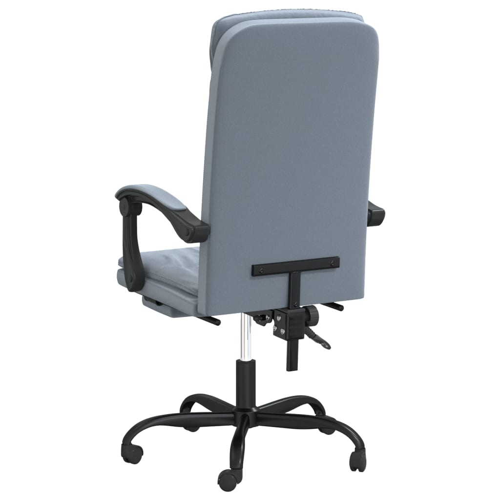 vidaXL kontorstol med lænefunktion fløjl mørkegrå
