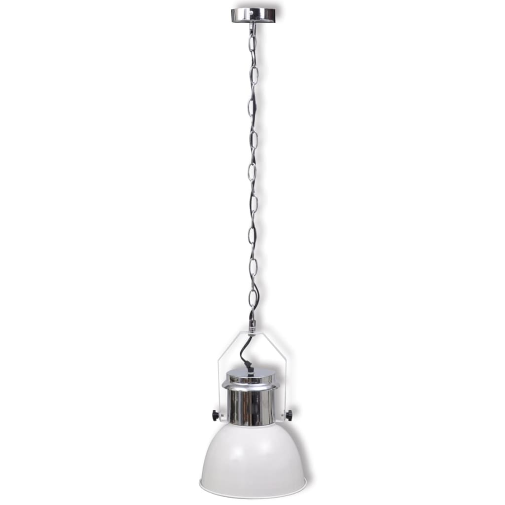 vidaXL loftslampe i metal 2 stk. højdejusterbar moderne hvid