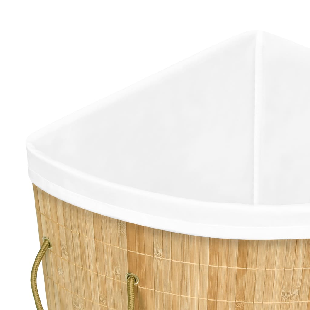 vidaXL hjørnevasketøjskurv 60 l bambus