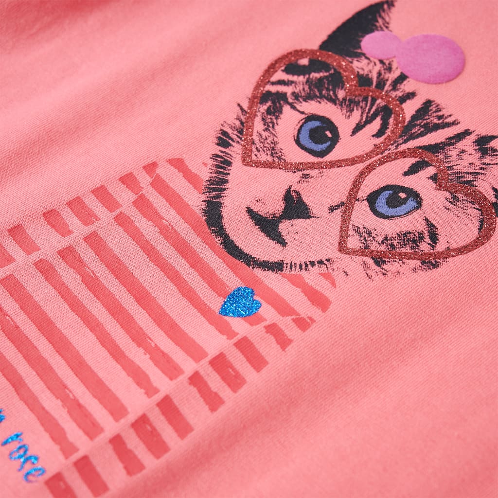 Langærmet T-shirt til børn str. 92 lyserød