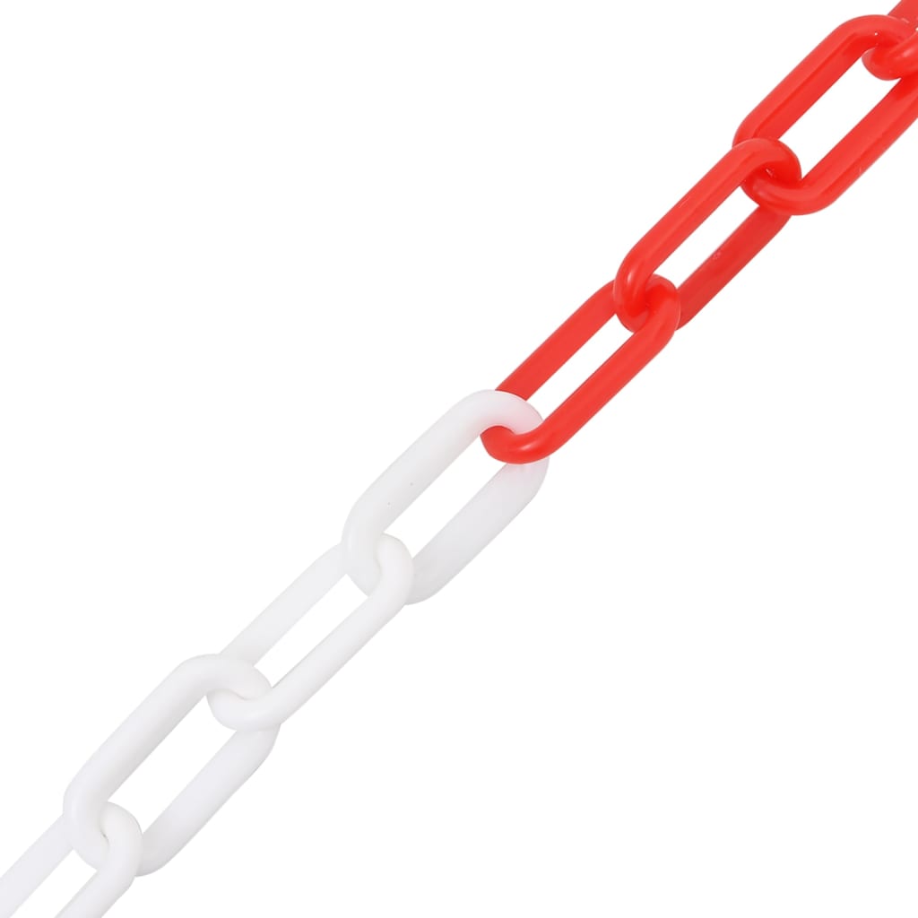 vidaXL advarselskæde 100 m Ø4 mm plastik rød og hvid