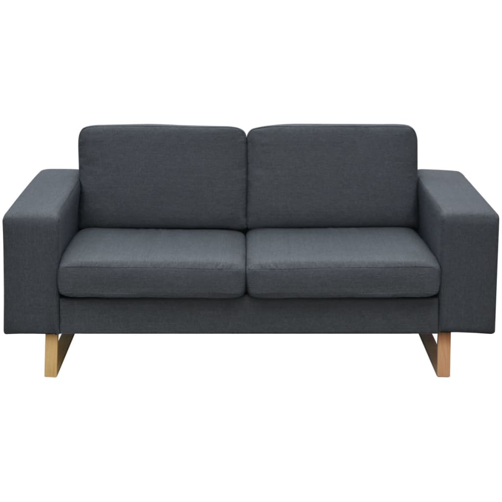 vidaXL 2-personers sofa i stof, mørkegrå
