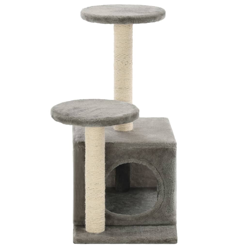 vidaXL kradsetræ til katte med sisal-kradsestolper 60 cm grå
