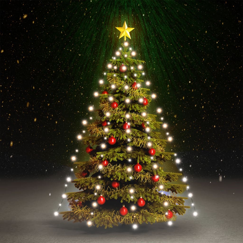 vidaXL lysnet til juletræ 150 lysdioder 150 cm kold hvidt lys