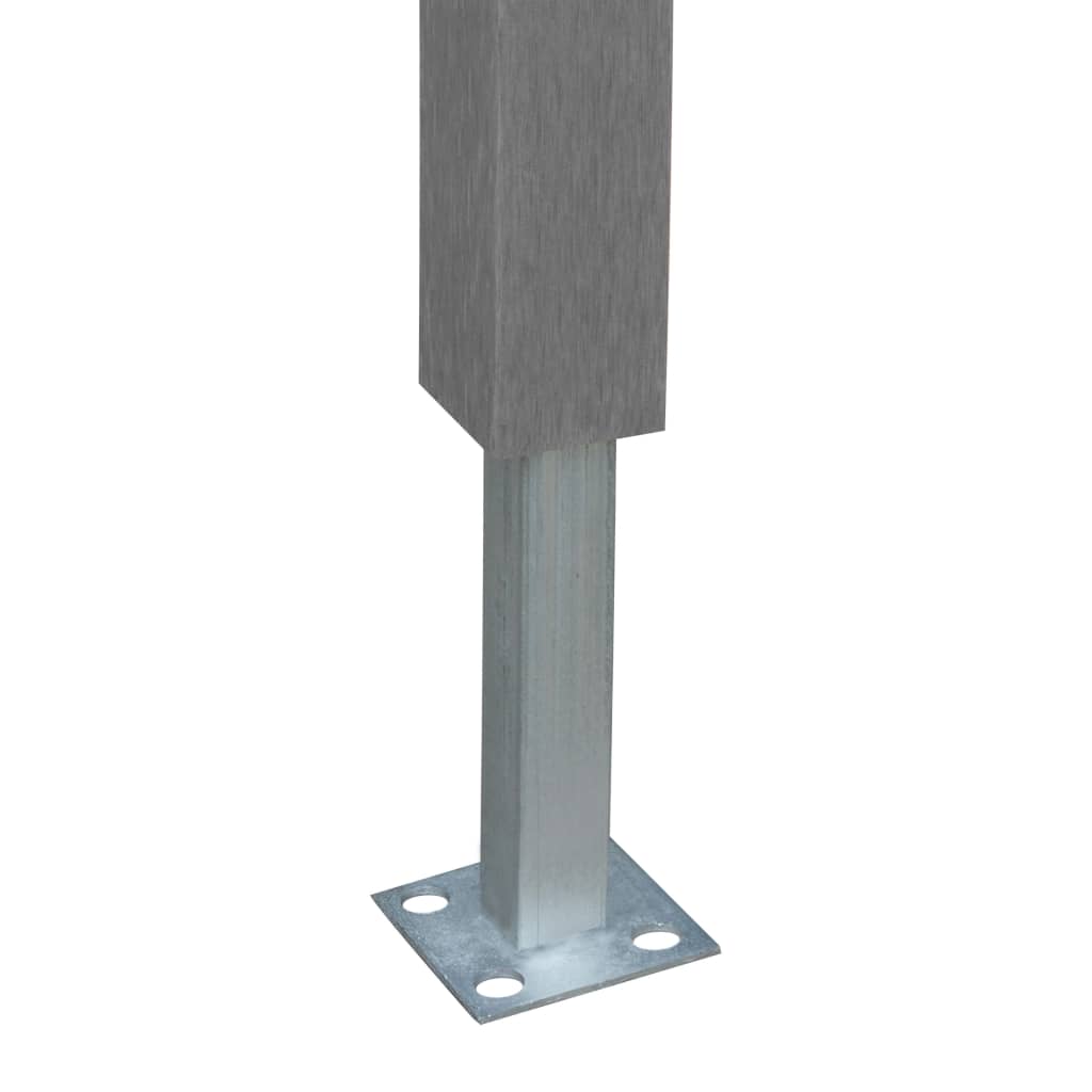 vidaXL hegnspanel med 2 stolper 180x180 cm WPC grå