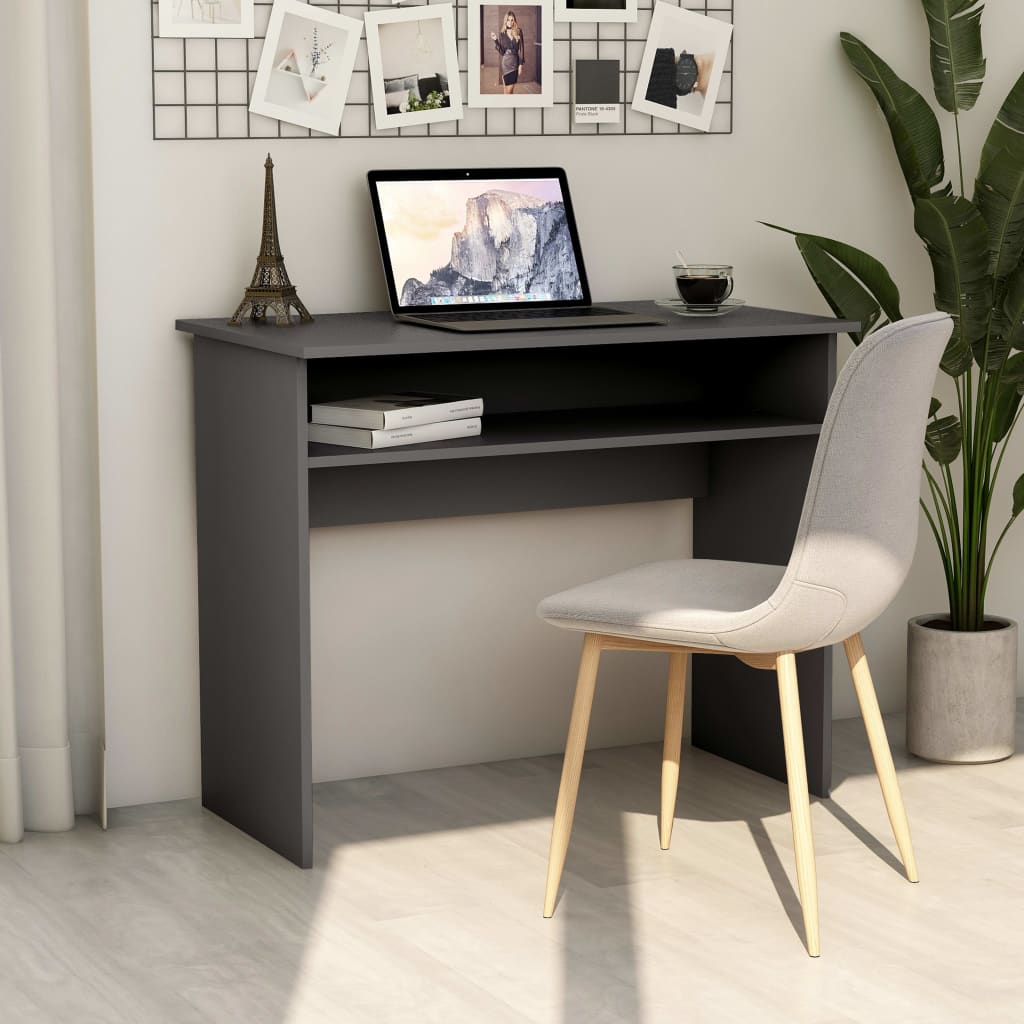 vidaXL skrivebord 90x50x74 cm konstrueret træ grå