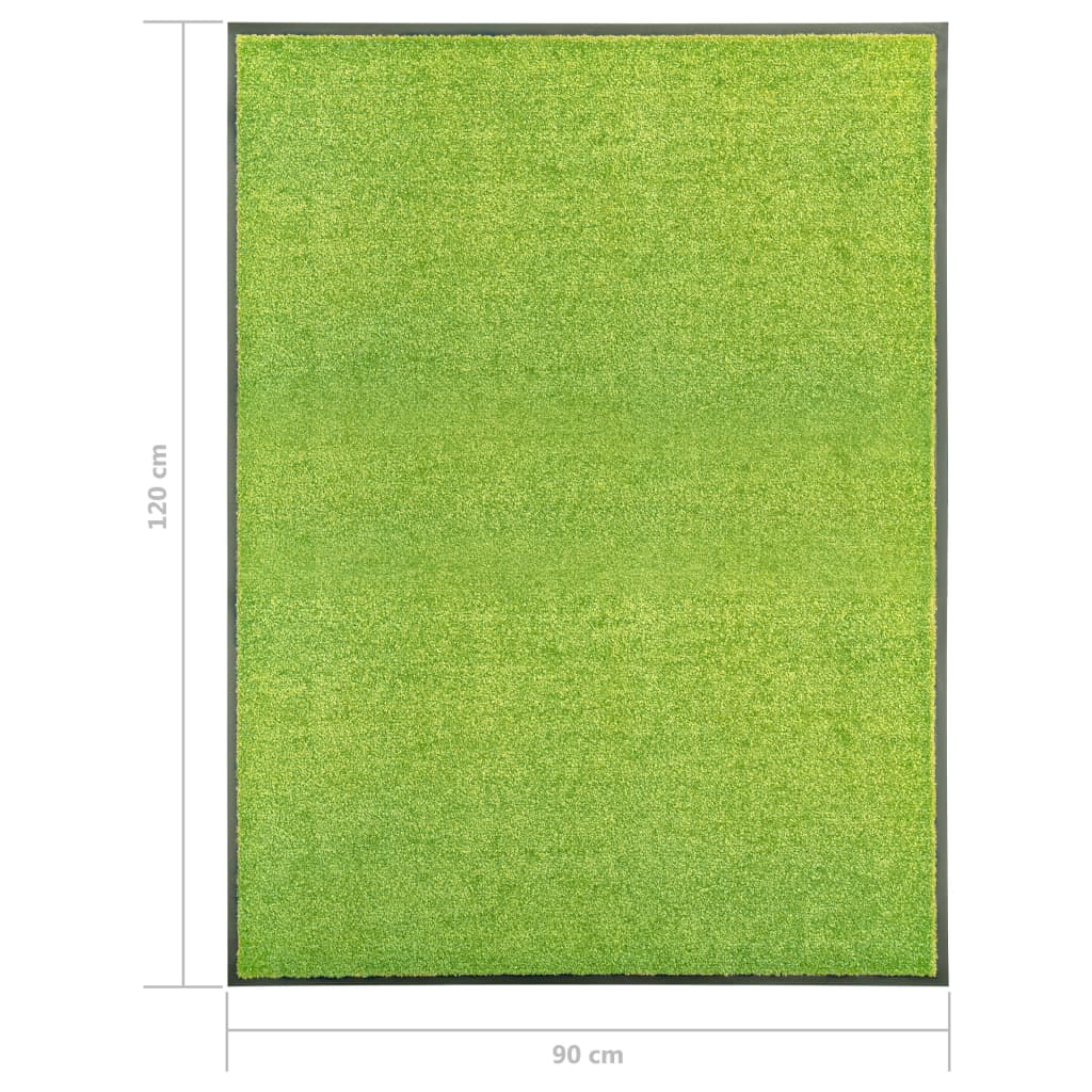 vidaXL vaskbar dørmåtte 90x120 cm grøn