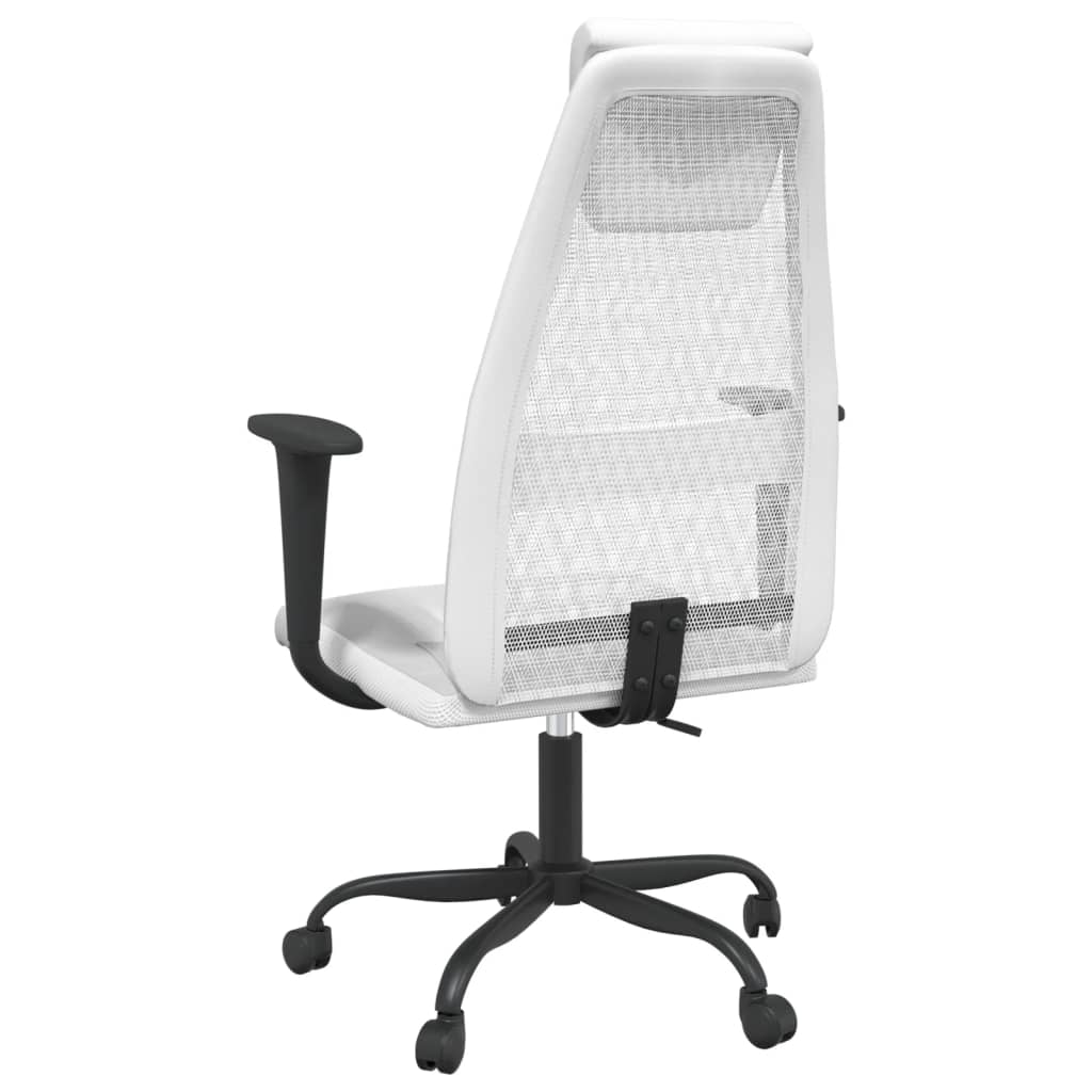 vidaXL kontorstol med justerbar højde meshstof og kunstlæder hvid