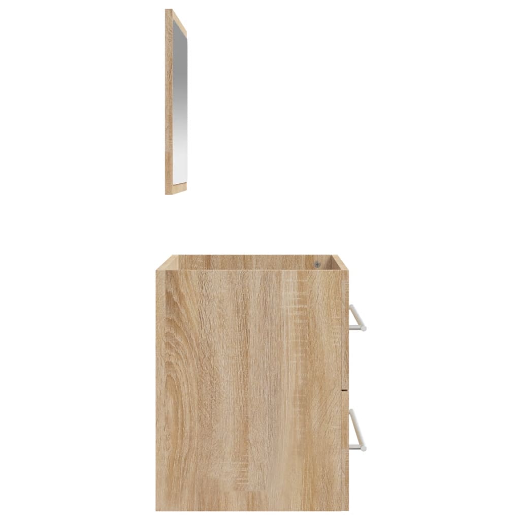 vidaXL badeværelsesskab med spejl konstrueret træ sonoma-eg