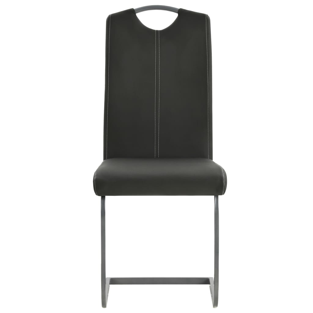 vidaXL spisebordsstole med cantilever 2 stk. kunstlæder grå