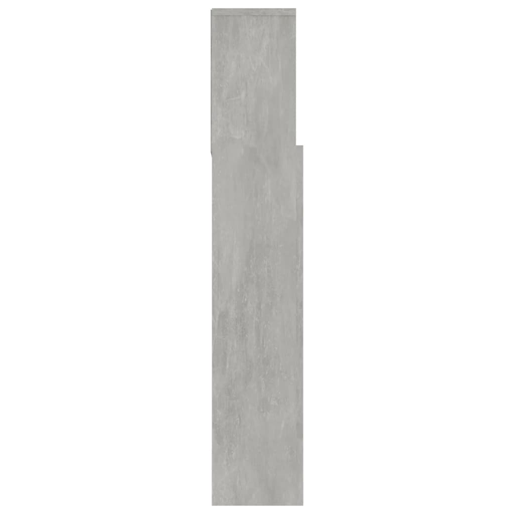 vidaXL sengegavl med opbevaring 180x19x103,5 cm betongrå