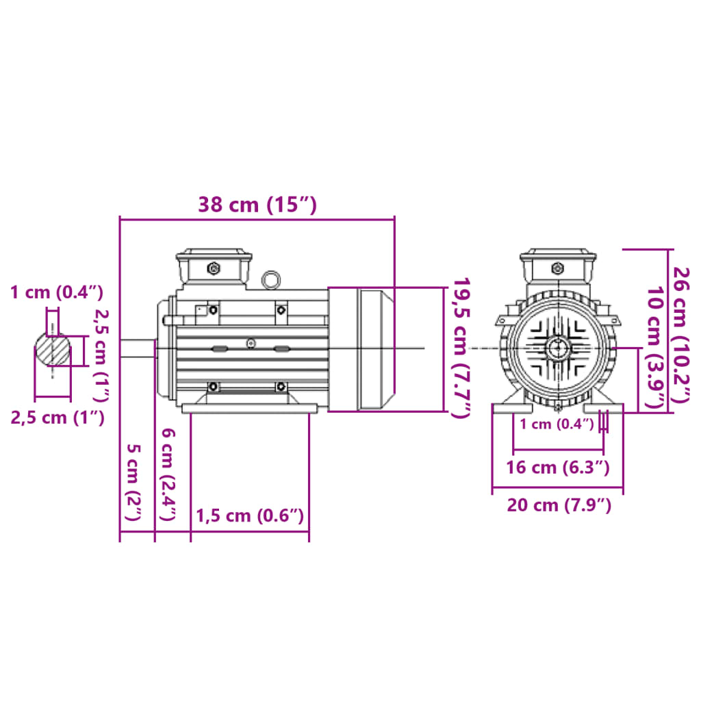 vidaXL 3-faset elektrisk motor 3 kW/4 hk 2-polet 2840 o/m aluminium
