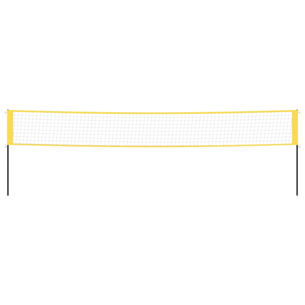 vidaXL badmintonnet 600x155 cm PE-stof gul og sort
