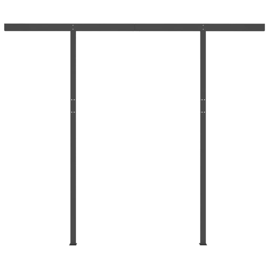 vidaXL markise med stolper 3,5x2,5 m manuel betjening antracitgrå