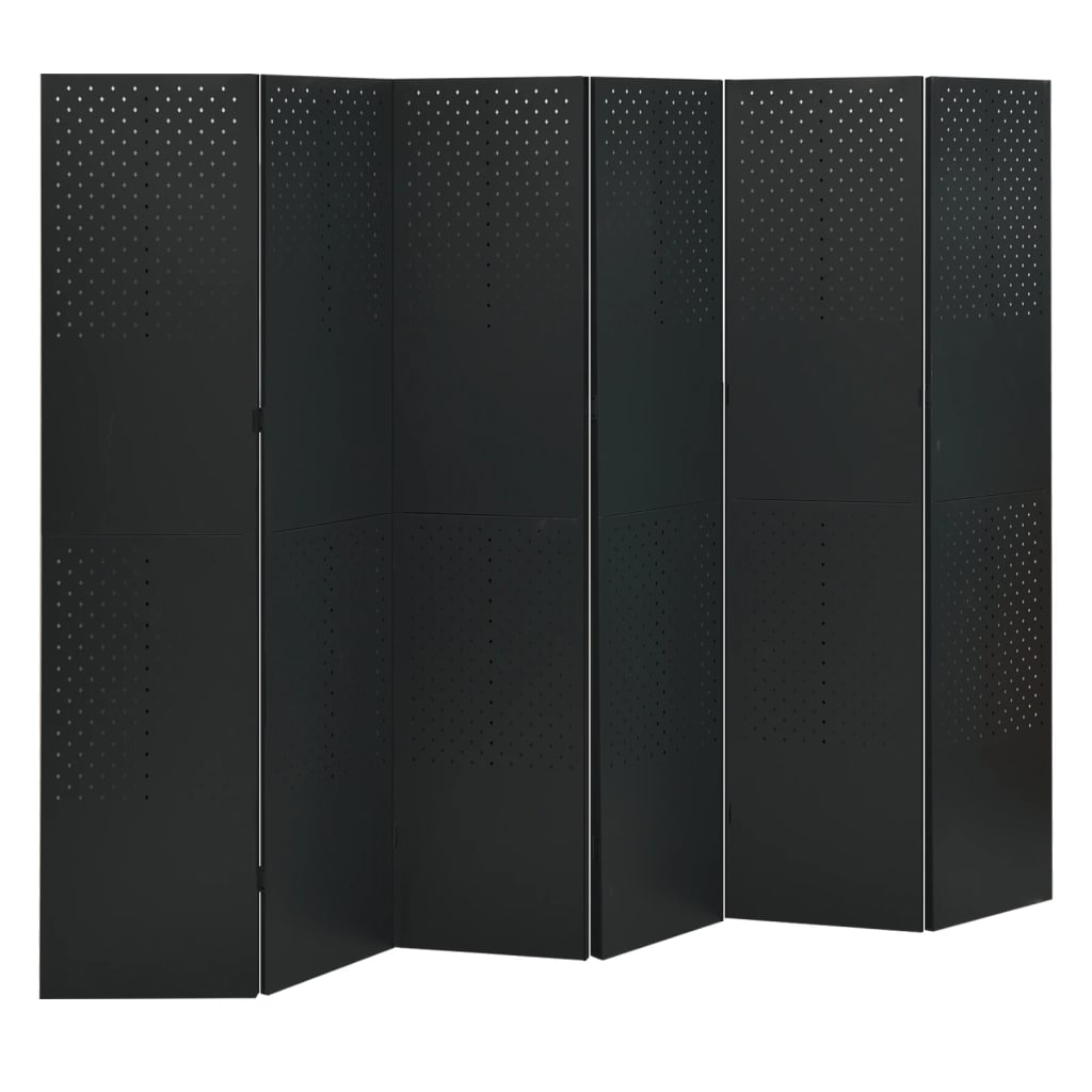 vidaXL 6-panels rumdelere 2 stk. 240x180 cm stål sort