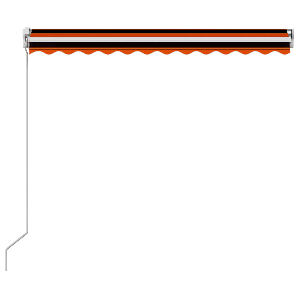 vidaXL foldemarkise med manuel betjening 350 x 250 cm orange og brun