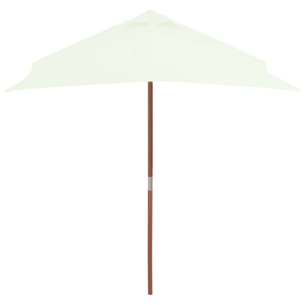 vidaXL udendørs parasol med træstang 150 x 200 cm sandfarvet