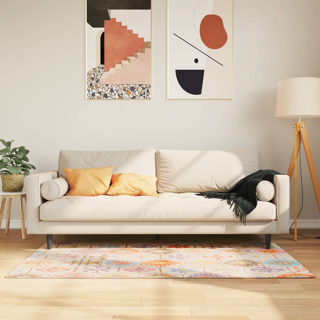 vidaXL gulvtæppe 80x150 cm vaskbart og skridsikkert flerfarvet