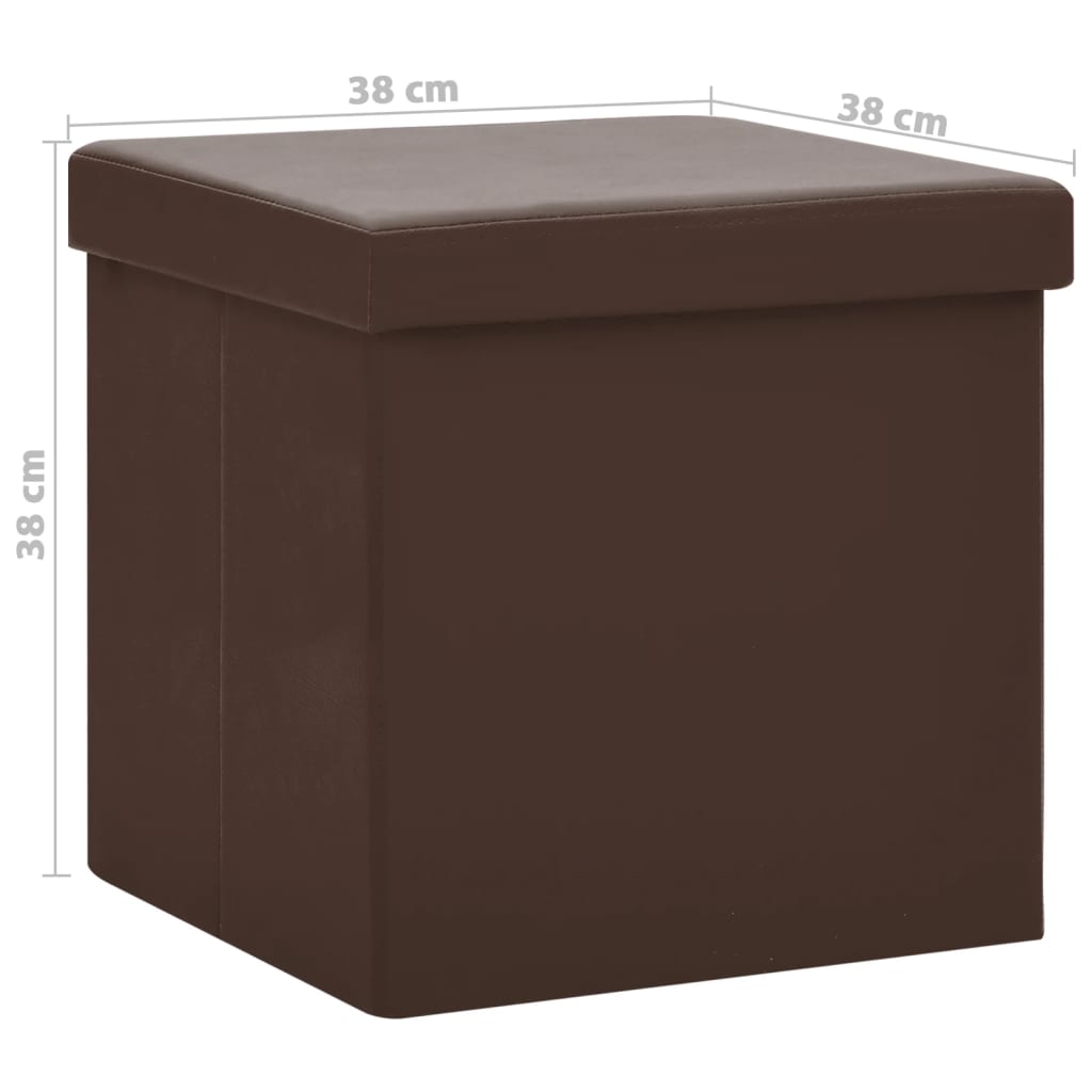 vidaXL foldbare opbevaringspuffer 2 stk. PVC brun