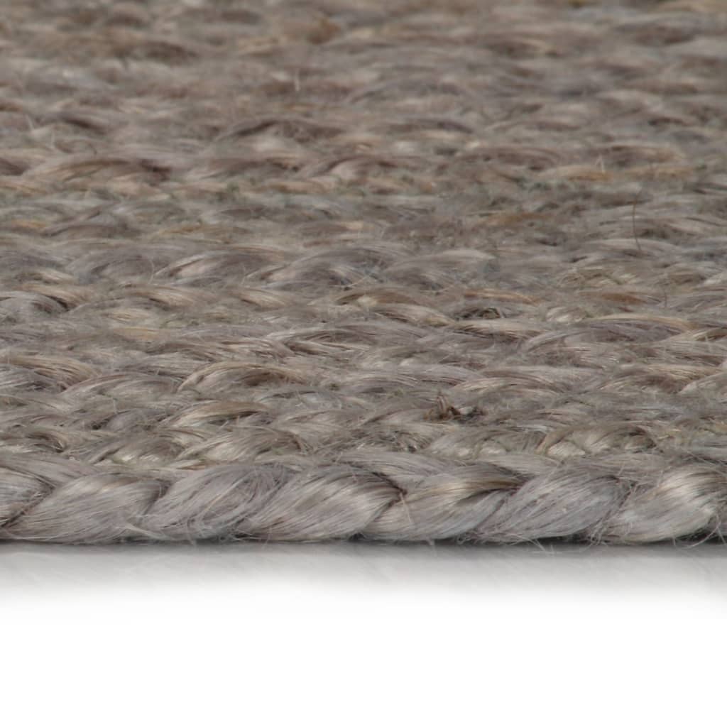 vidaXL håndlavet tæppe jute rund 120 cm grå