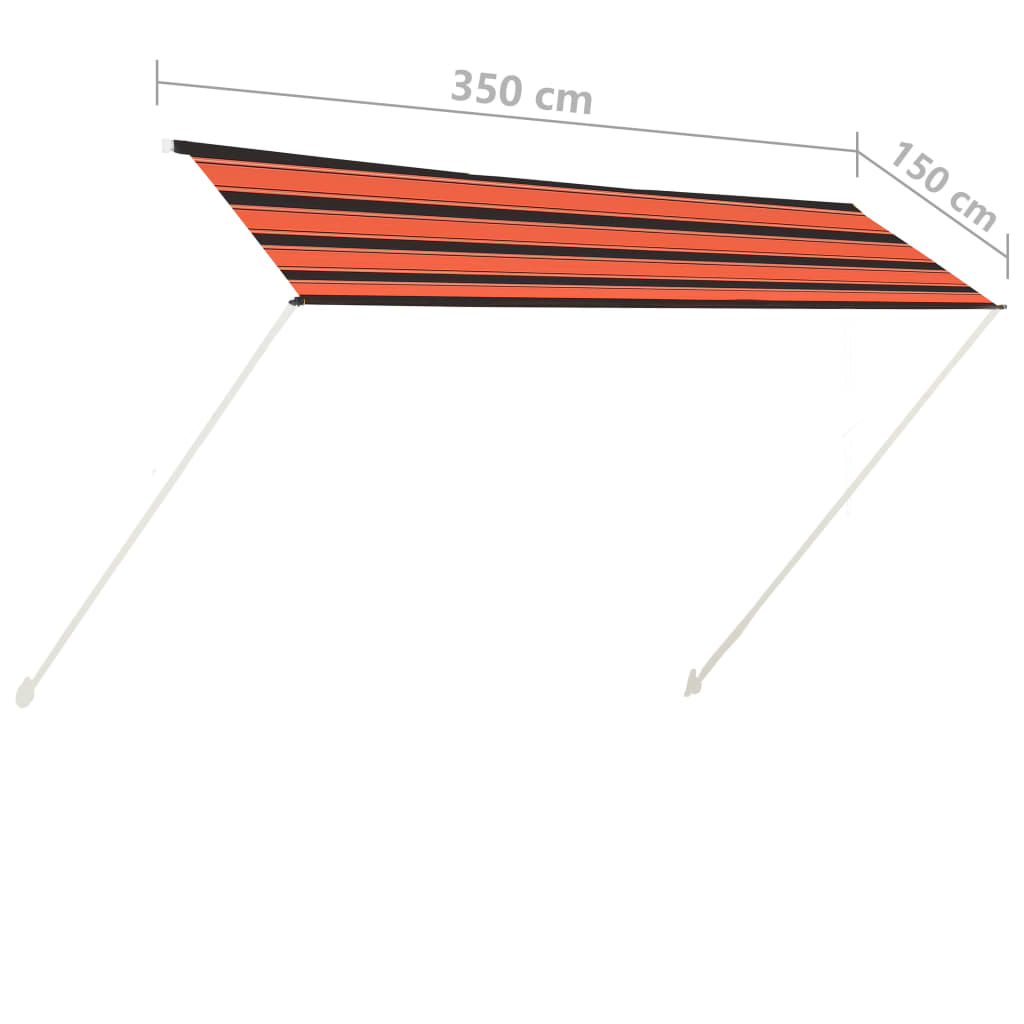 vidaXL foldemarkise 350x150 cm orange og brun