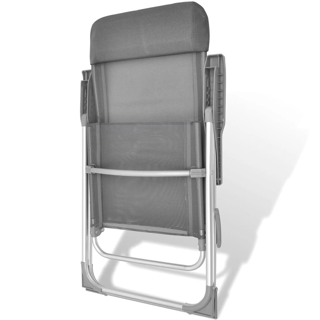 Sammenklappelig justerbar camping stole aluminium sæt af 2