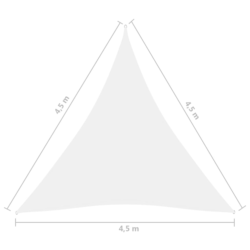 vidaXL solsejl 4,5x4,5x4,5 m oxfordstof trekantet hvid