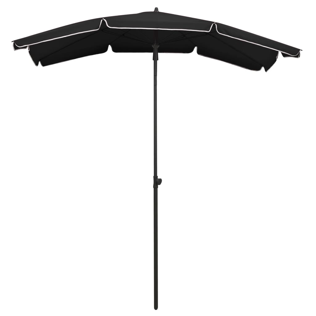 vidaXL parasol med stang 210x130 cm sort