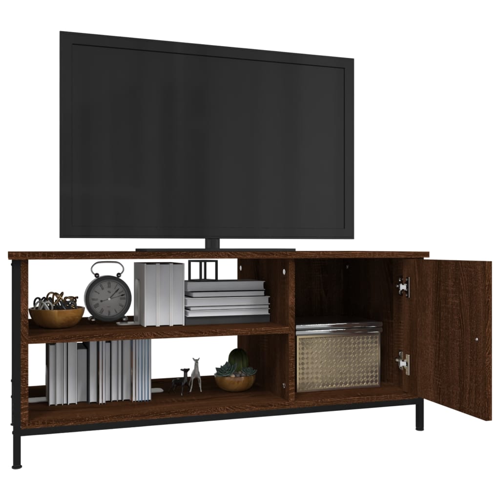 vidaXL tv-bord 100x40x45 cm konstrueret træ brun egetræsfarve