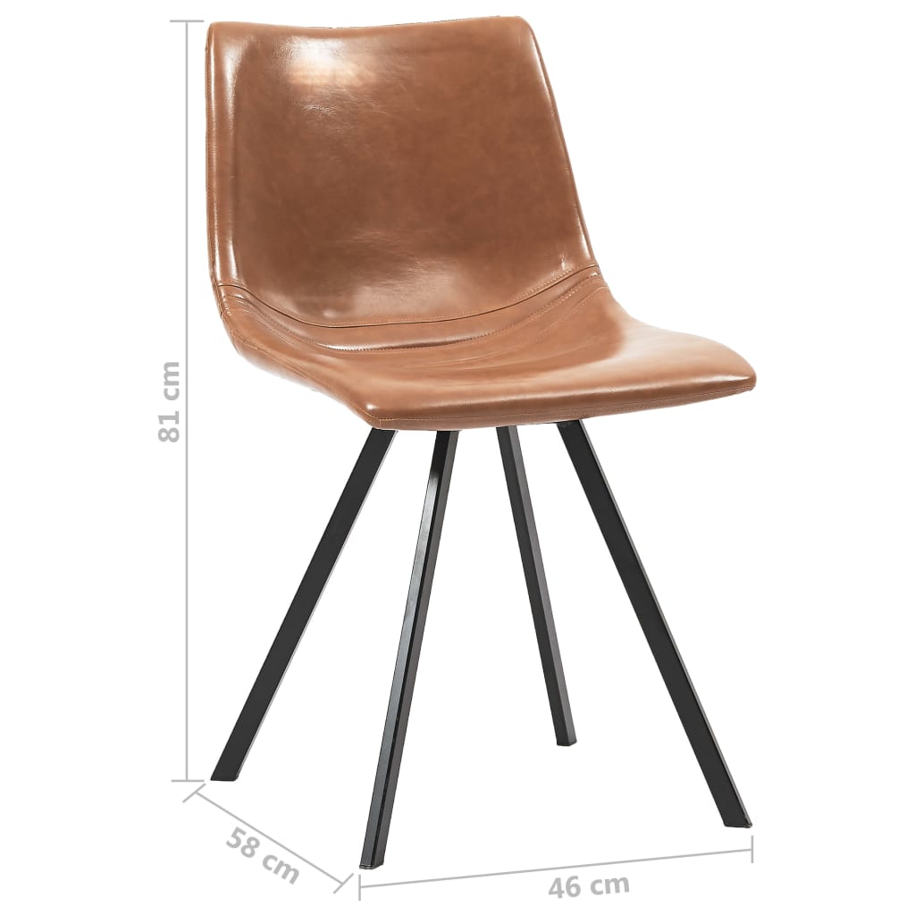 vidaXL spisebordsstole 4 stk. kunstlæder cognacfarvet