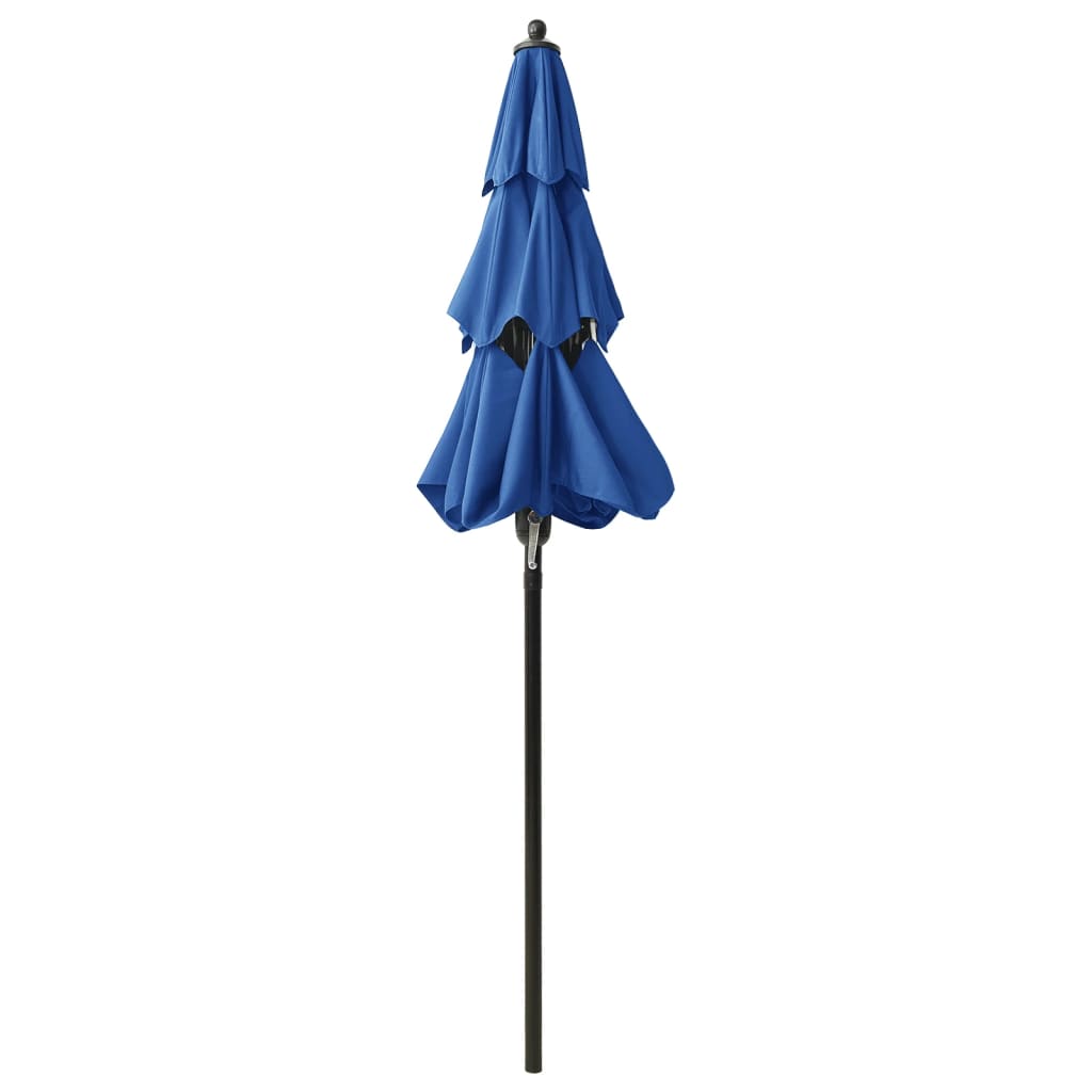 vidaXL parasol med aluminiumsstang i 3 niveauer 2 m blå