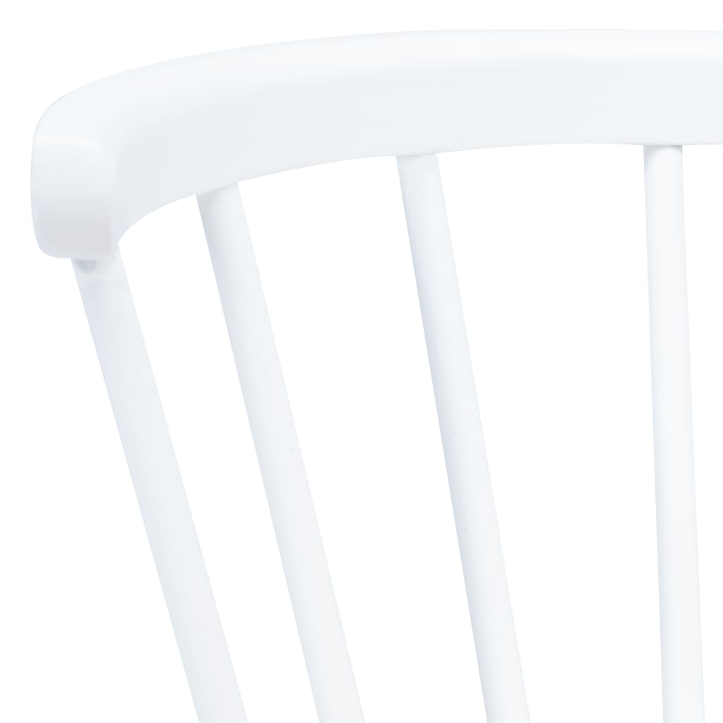 vidaXL spisebordsstole 2 stk. massivt gummitræ hvid og lyst træ